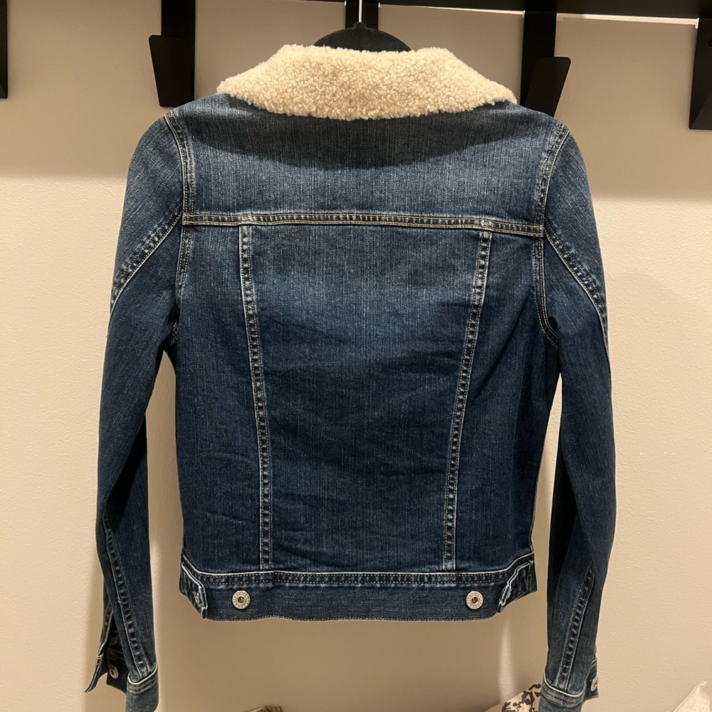 AG Adriano Goldschmied Dark Blue Shearling Jean Jacket. Small. - Picture 8 of 8